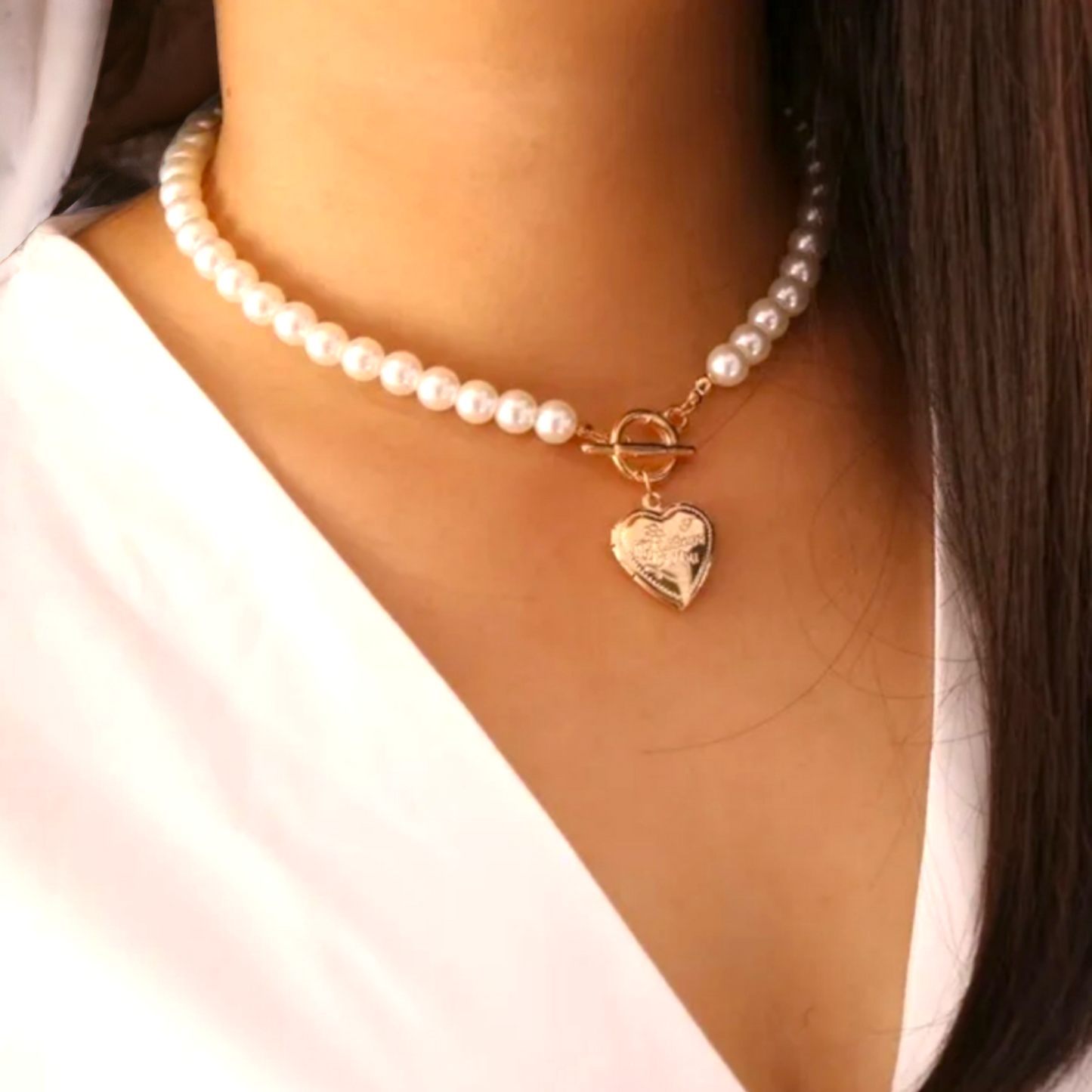 Open Heart Pearl Necklace/Bracelet