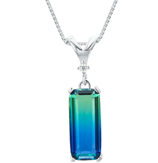 Emerald Cut Tourmaline Necklace