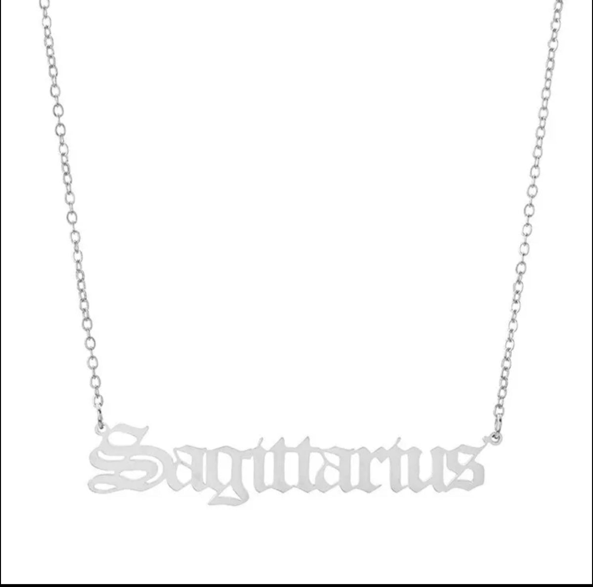 Astrology Zodiac Letters Pendant Necklace