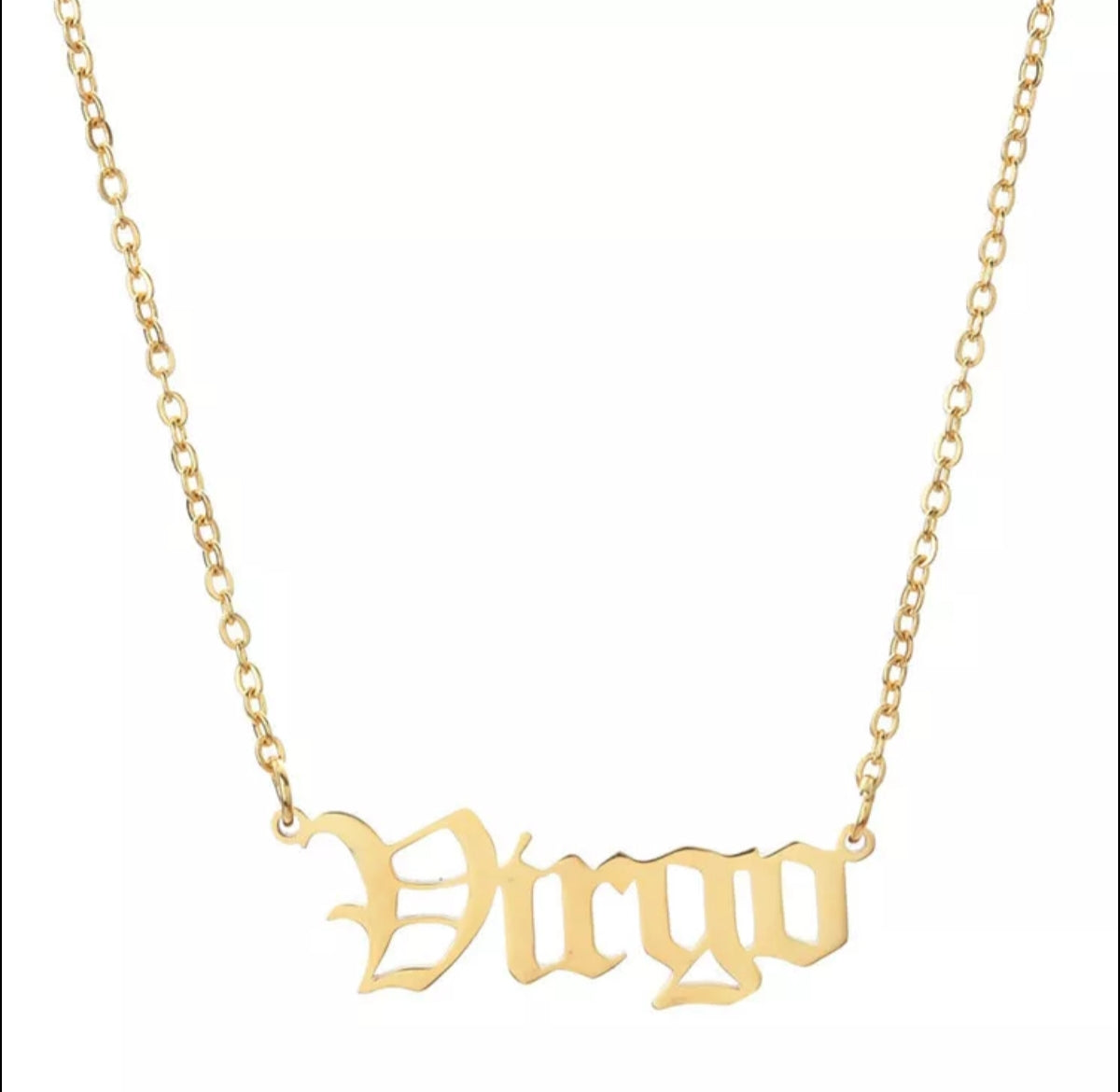 Astrology Zodiac Letters Pendant Necklace