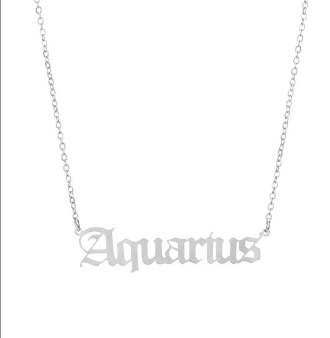 Astrology Zodiac Letters Pendant Necklace