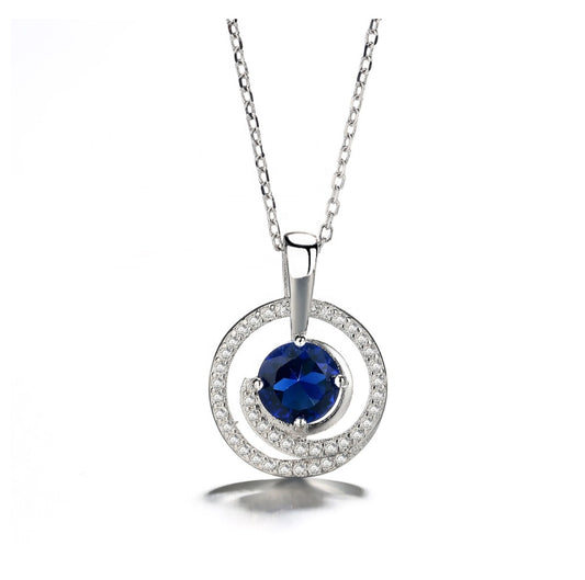 Round  Sapphire Necklace