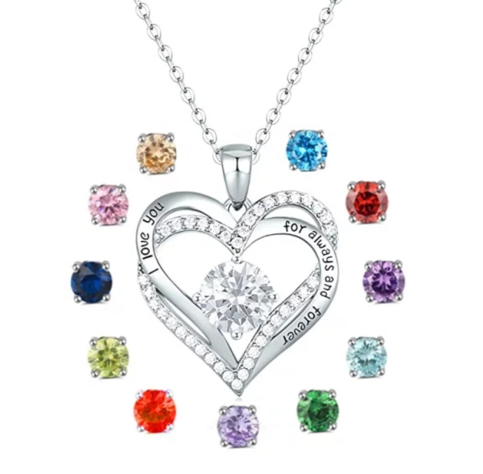 Birthstones Heart Necklace