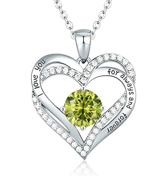 Birthstones Heart Necklace