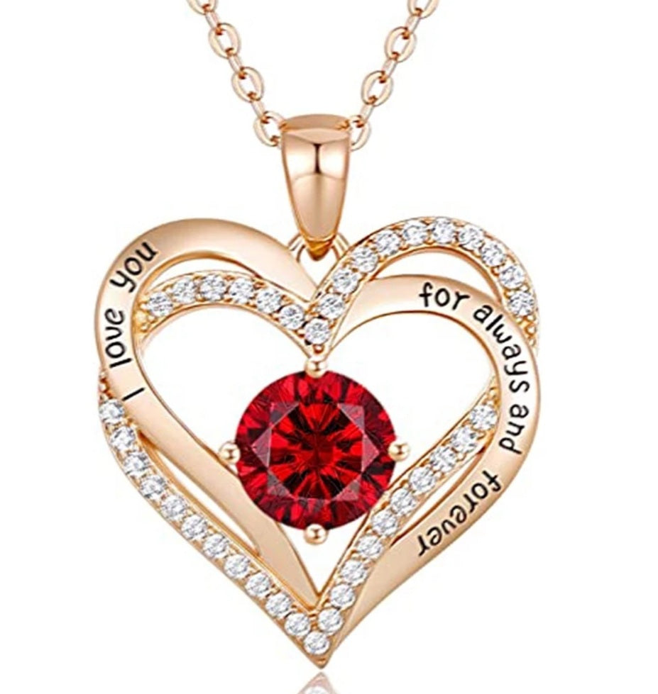 Birthstones Heart Necklace