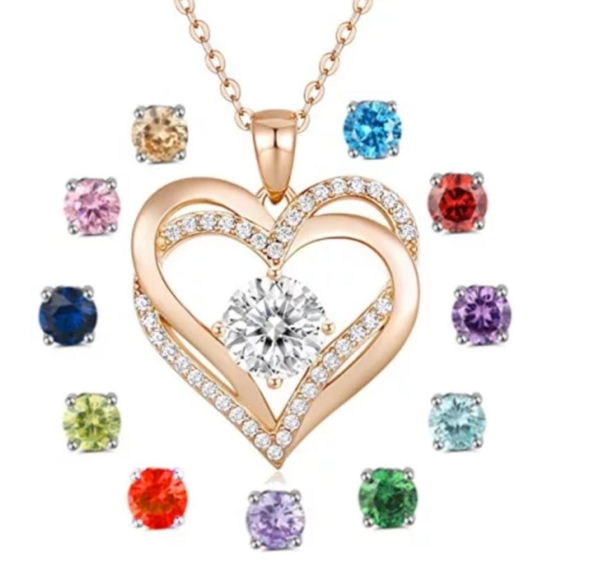 Birthstones Heart Necklace