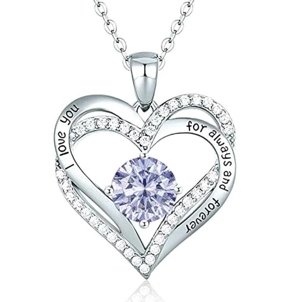 Birthstones Heart Necklace