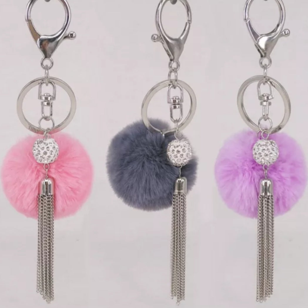 Pom Pom Fur Tassel Keychain