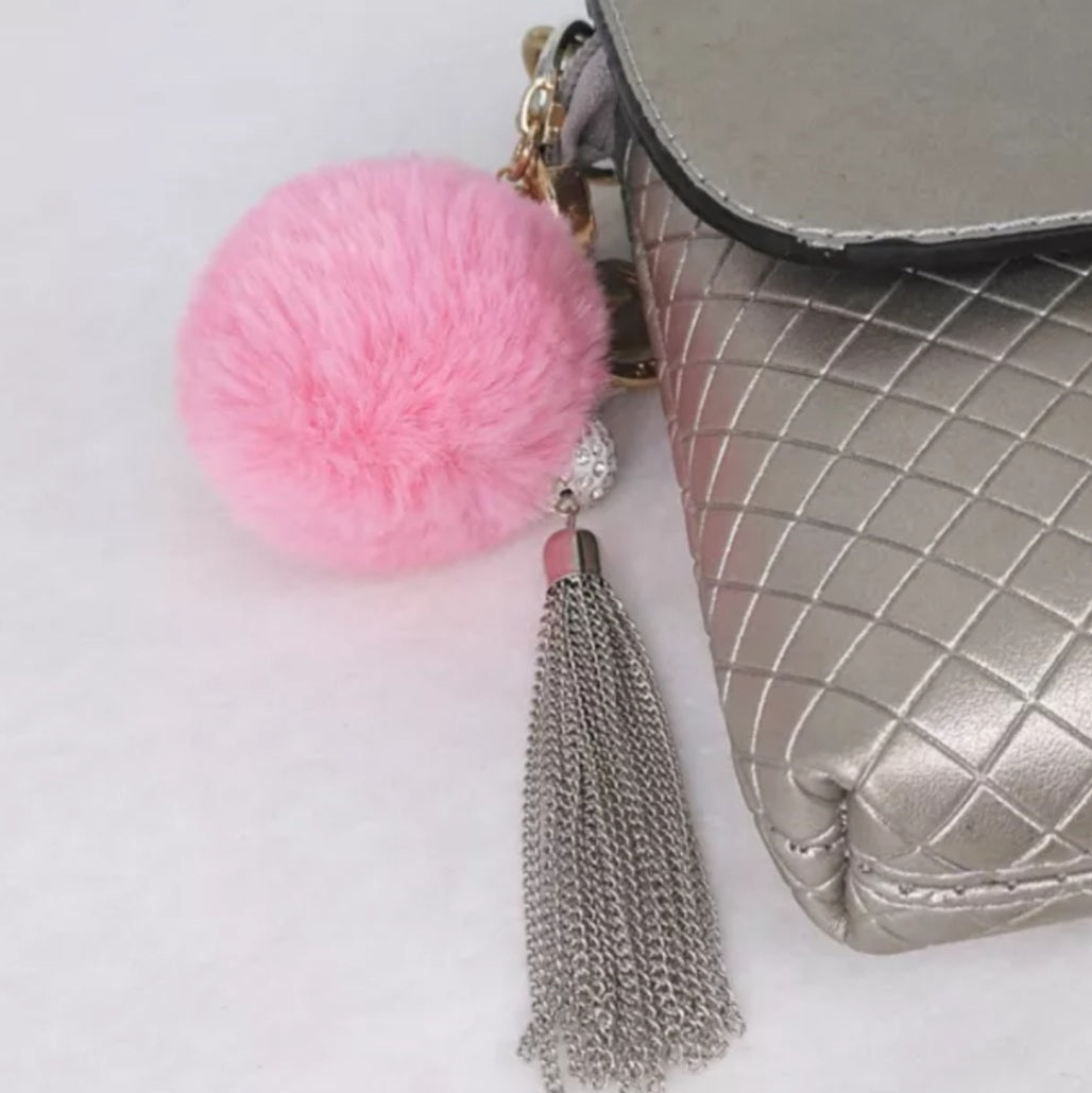 Pom Pom Fur Tassel Keychain