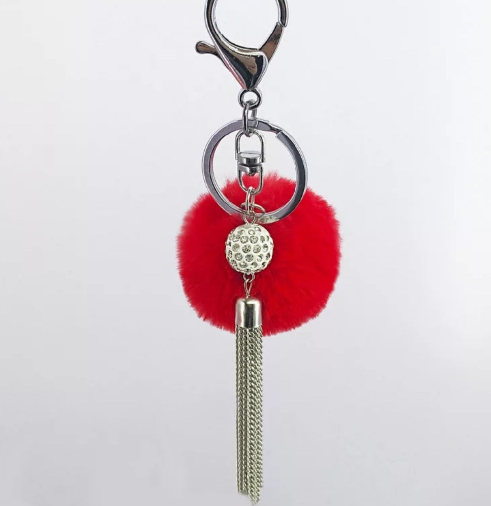 Pom Pom Fur Tassel Keychain