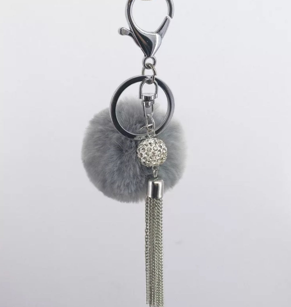 Pom Pom Fur Tassel Keychain