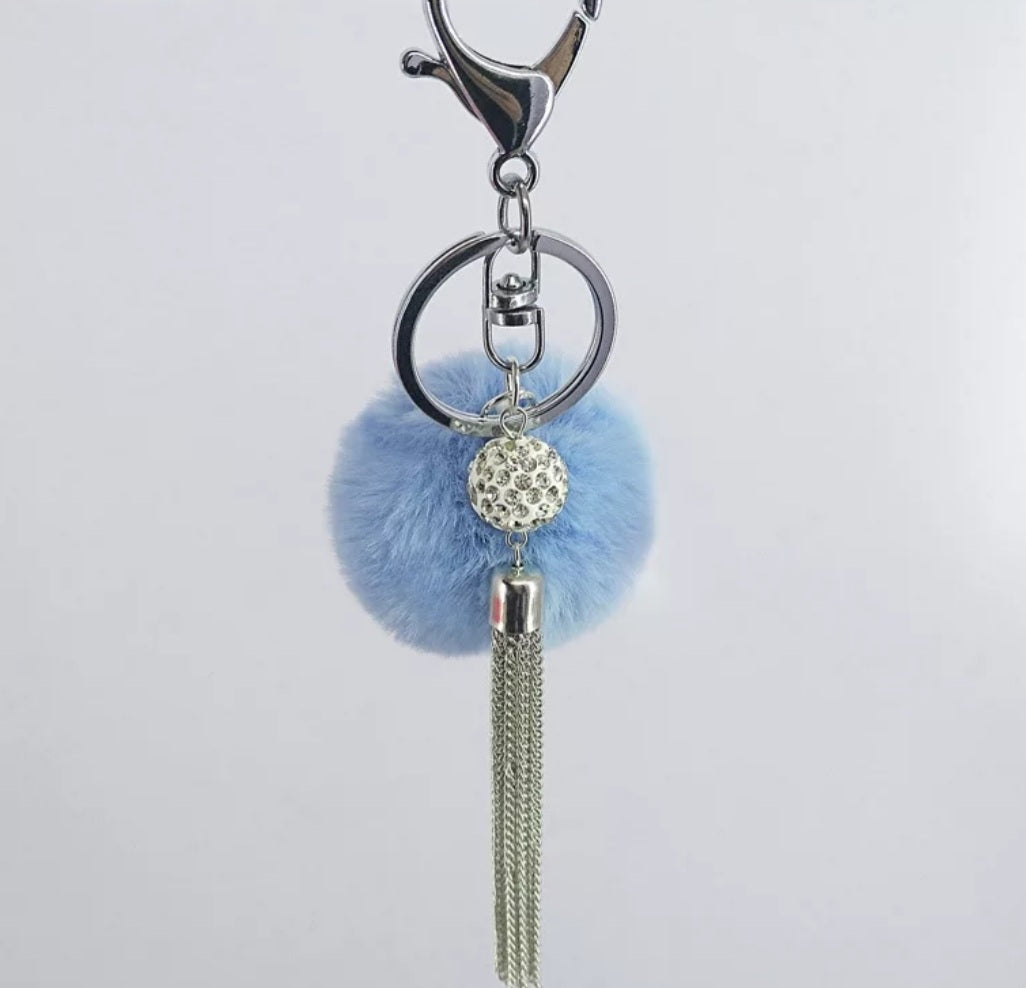 Pom Pom Fur Tassel Keychain