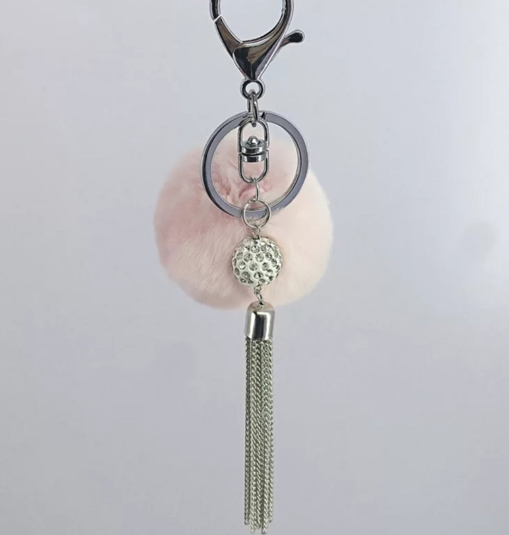 Pom Pom Fur Tassel Keychain