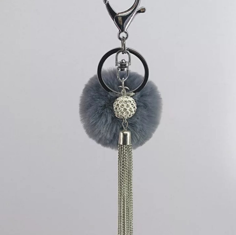 Pom Pom Fur Tassel Keychain