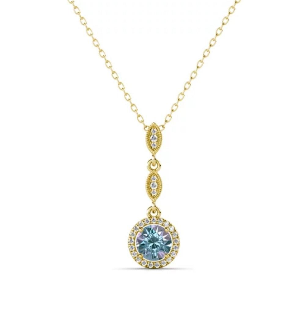 Alexandrite Halo Necklace