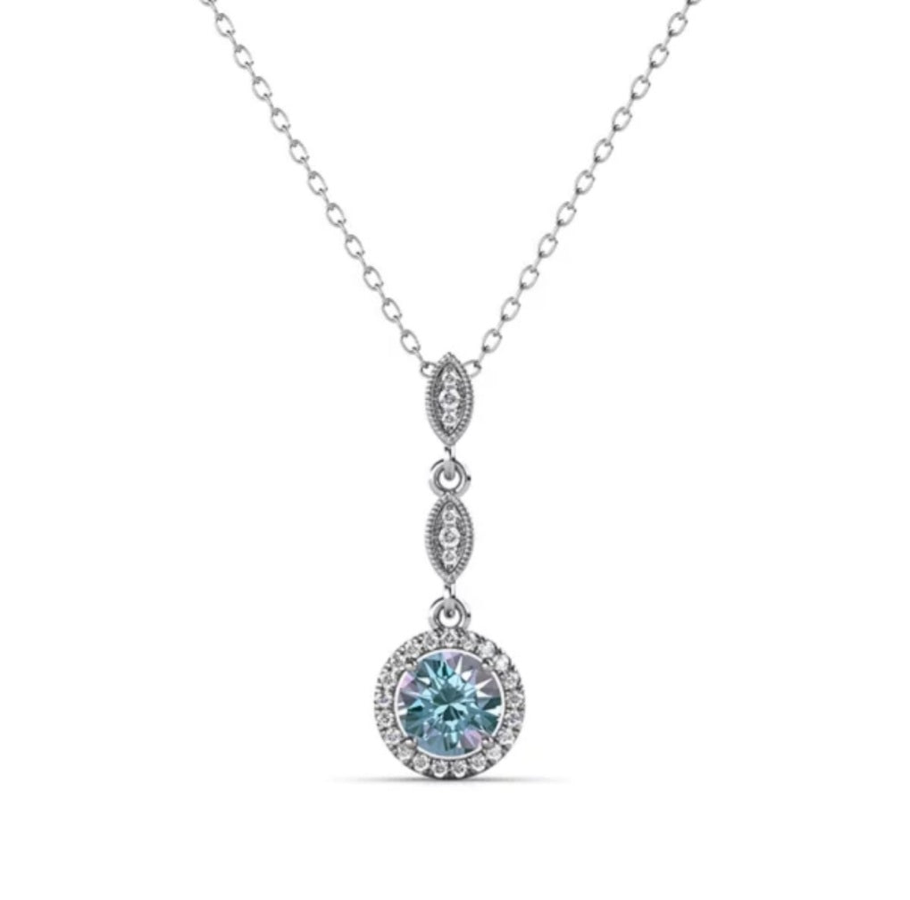 Alexandrite Halo Necklace