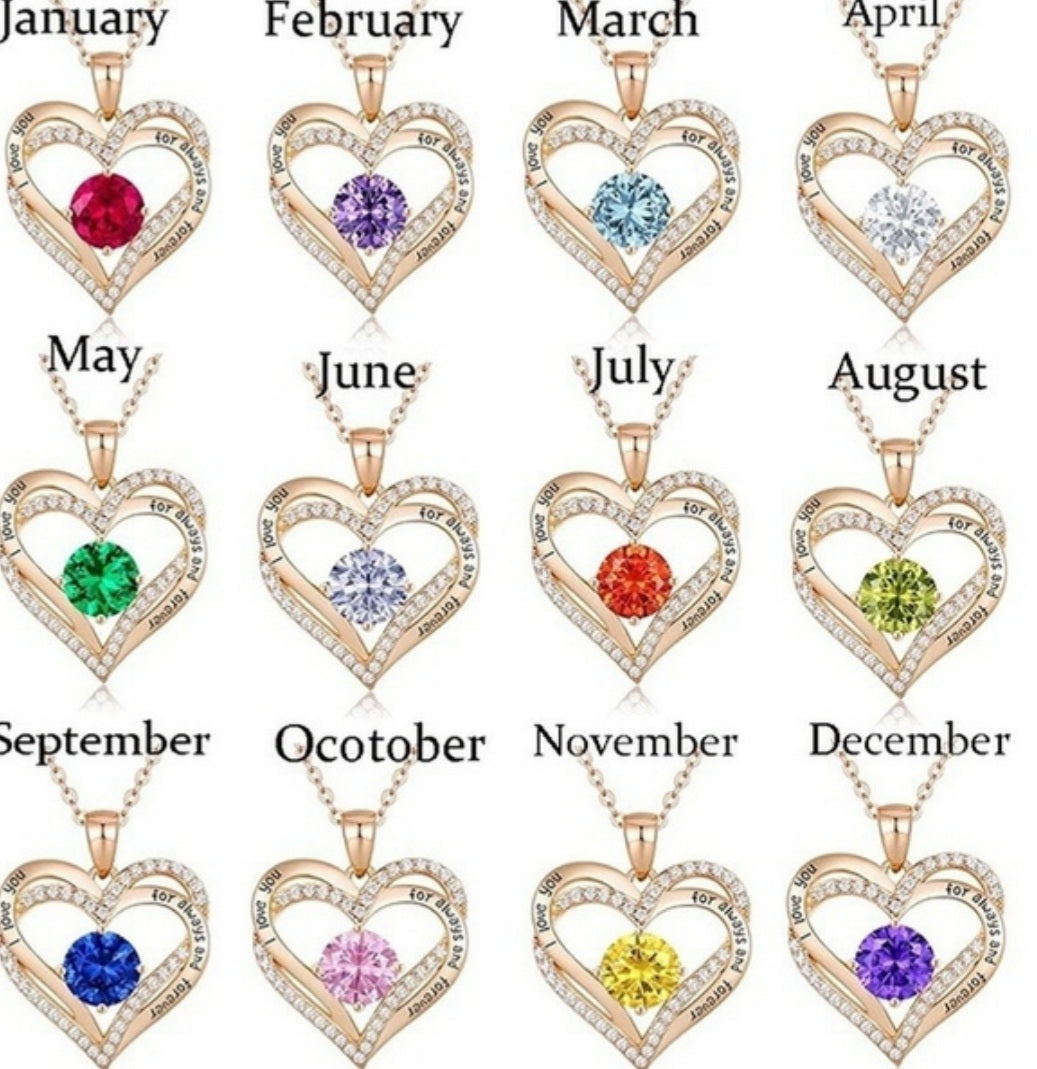 Birthstones Heart Necklace