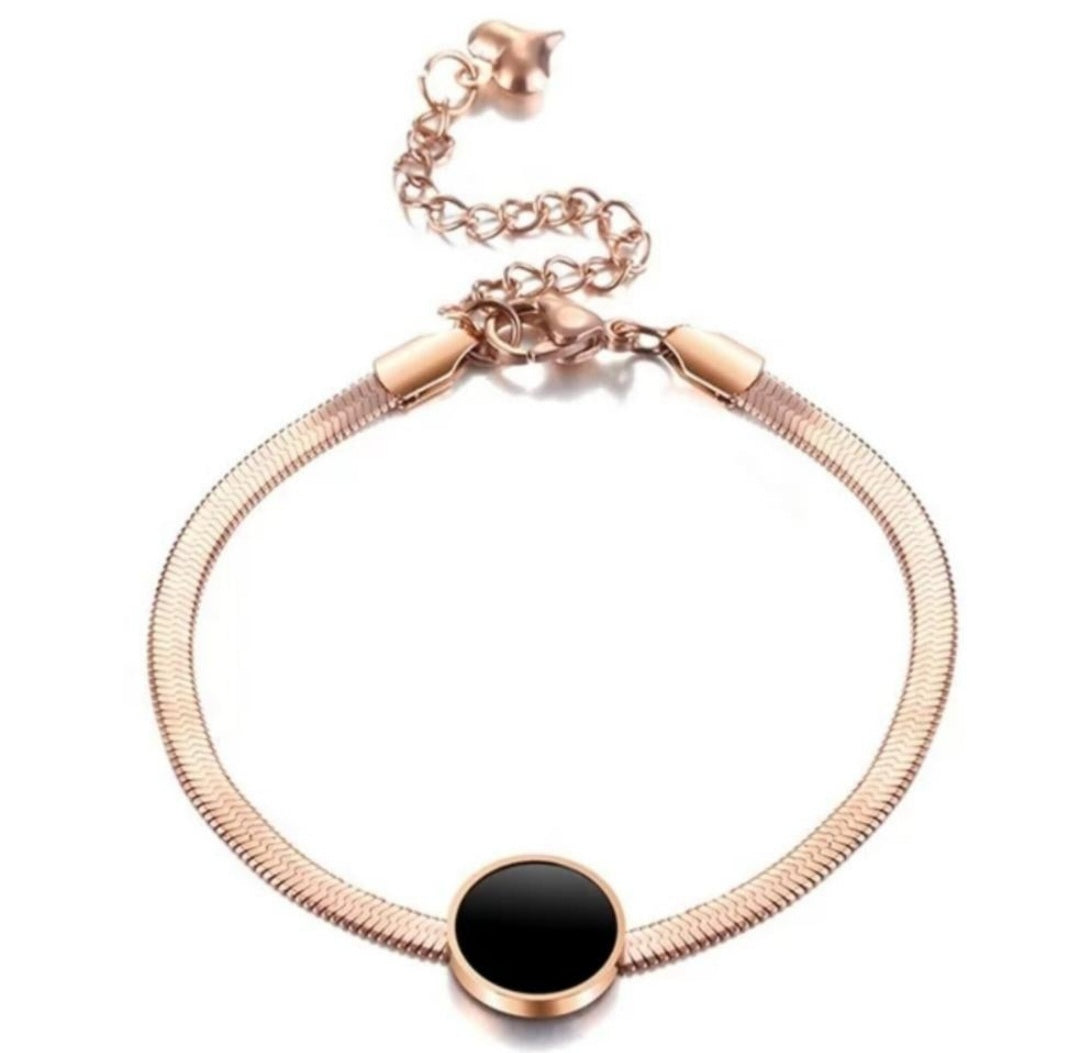 Single Black Coin Bracelet