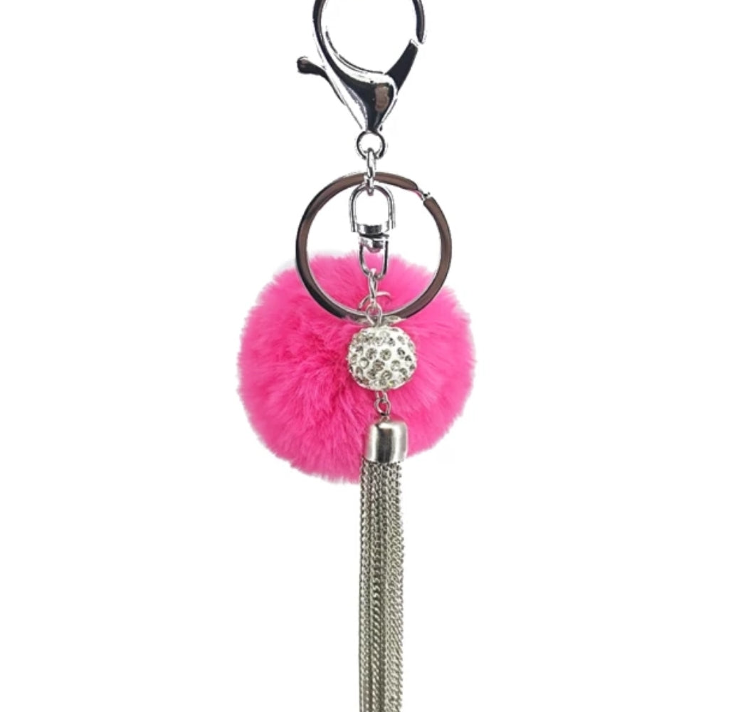 Pom Pom Fur Tassel Keychain