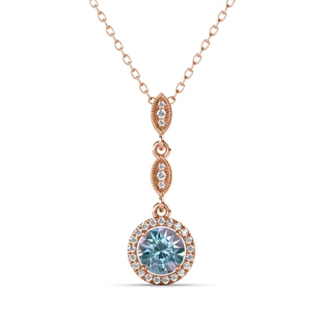 Alexandrite Halo Necklace