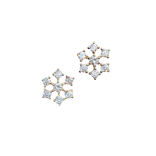 Rose Gold Snowflake Earring Stud